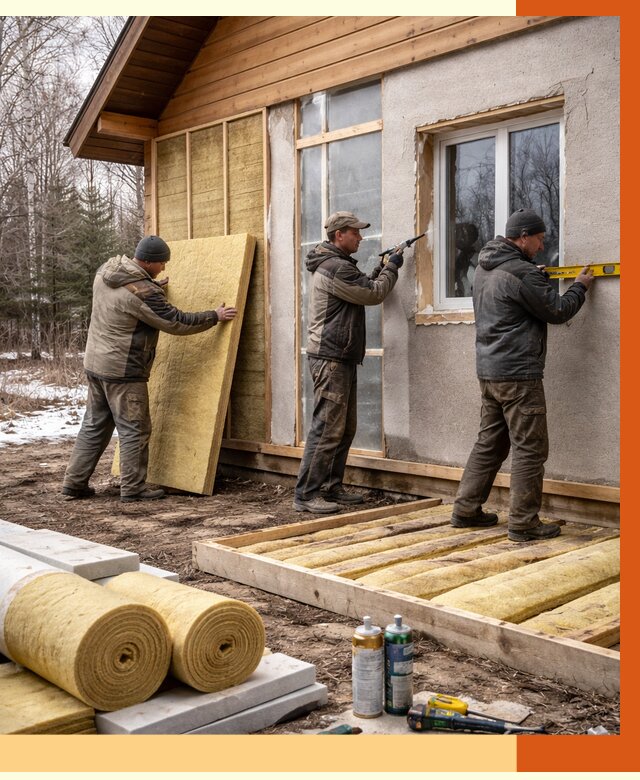 Утепление дачного дома в Лобне от 4905 руб/м2 — недорого | ТепломастерЛбн