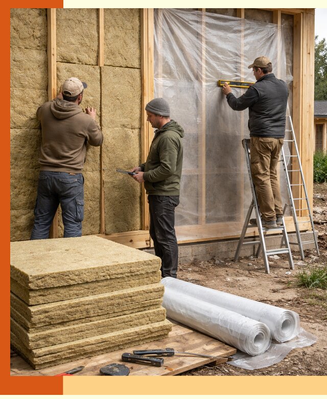 Утепление каркасного дома в Лобне под ключ с гарантией качества