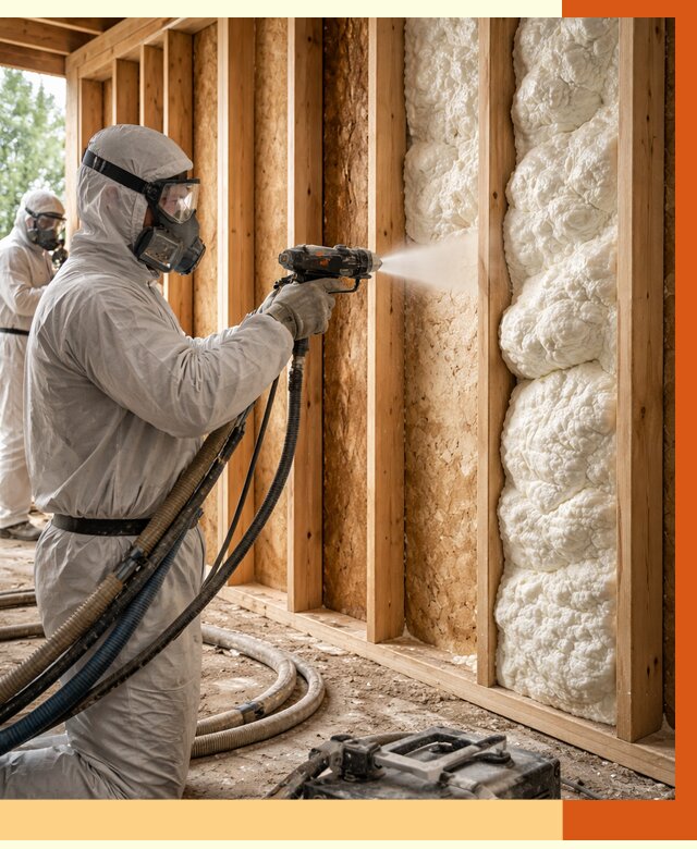 Утепление каркасного дома ППУ в Лобне от 2891 руб./м2 — работа под ключ | ТепломастерЛбн