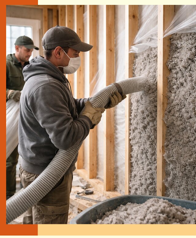 Утепление каркасного дома эковатой в Лобне — качественно и надолго