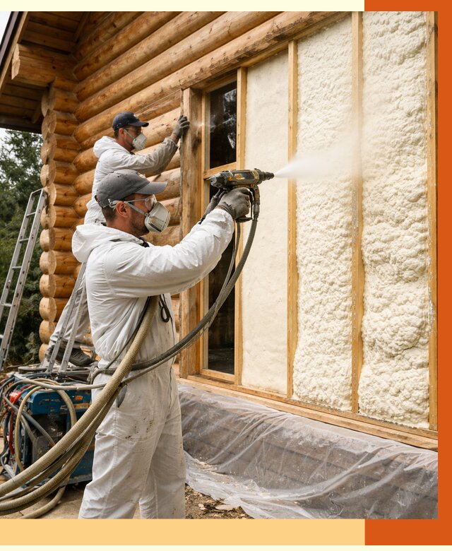 Утепление деревянного дома ППУ в Лобне от 4337 руб/м2 | ТепломастерЛбн — под ключ