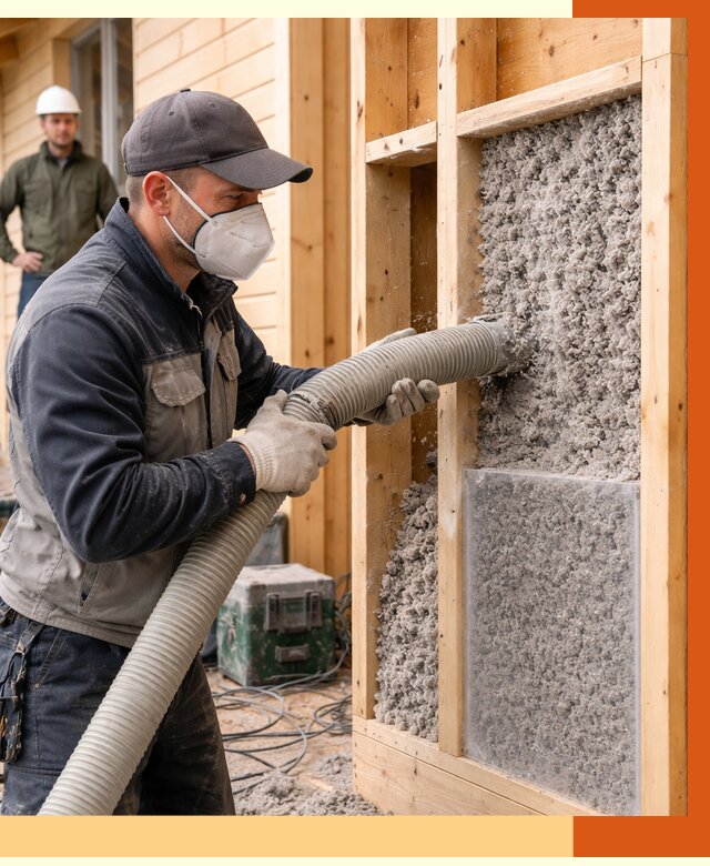 Утепление дома из бруса эковатой в Лобне от 1910 руб/м2 | ТепломастерЛбн