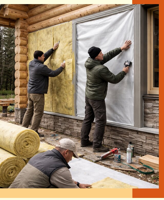 Утепление бревенчатого дома в Лобне от 7899 руб/м2 — заказать под ключ | ТепломастерЛбн