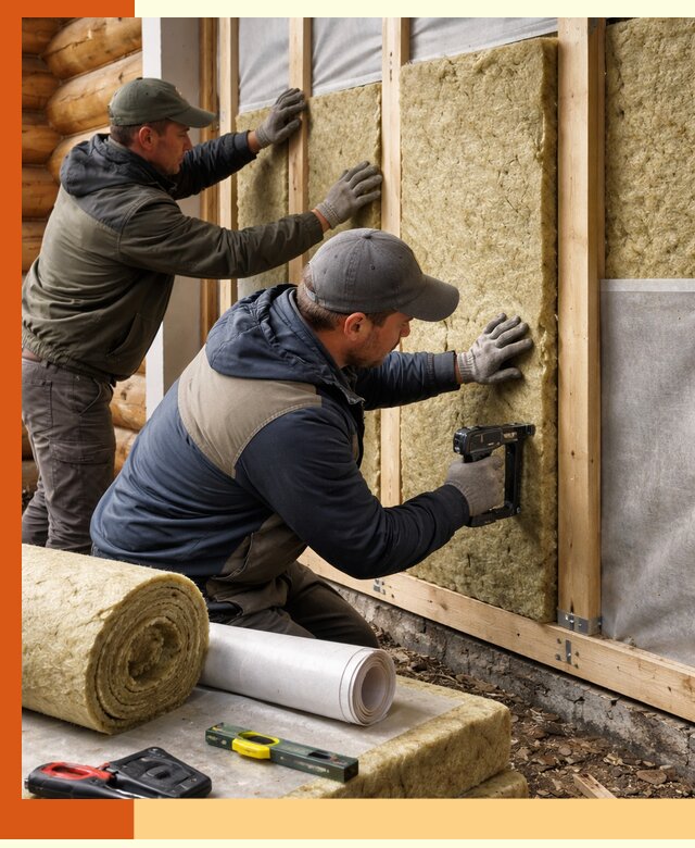 Утепление бревенчатого дома под ключ в Лобне