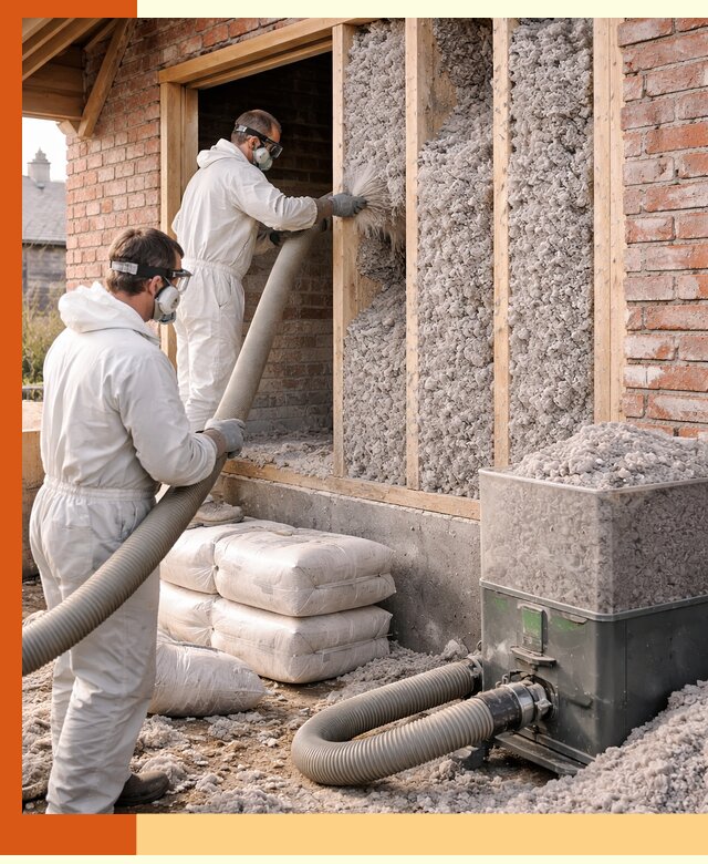 Утепление кирпичного дома эковатой в Лобне