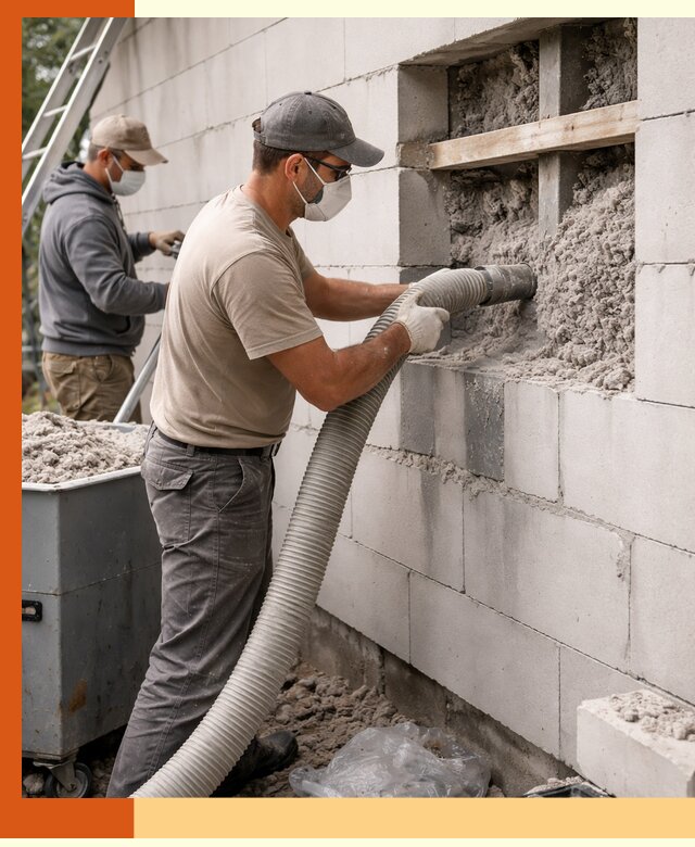 Утепление дома из газобетона эковатой в Лобне