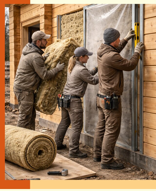 Утепление дома из двойного бруса в Лобне качественно и надёжно