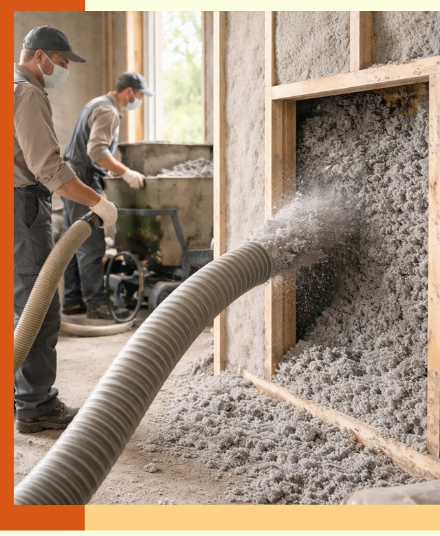 Утепление коттеджа эковатой в Лобне с гарантией качества