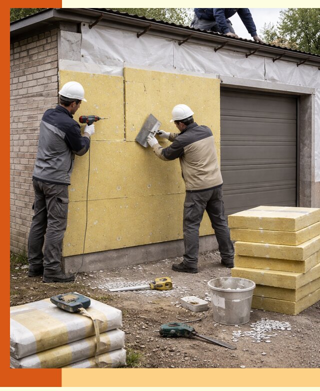 Утепление гаража снаружи в Лобне качественно и надёжно