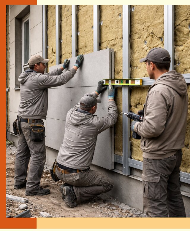 Утепление вентилируемого фасада под ключ в Лобне