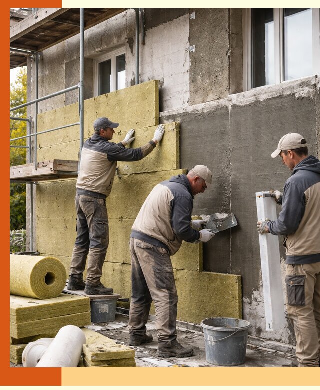 Утепление фасада зданий и домов в Лобне