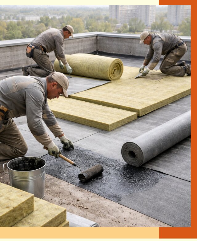 Утепление плоской крыши в Лобне от 7435 руб./м2 под ключ | ТепломастерЛбн