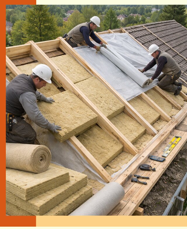 Утепление скатной крыши в Лобне качественно и надёжно