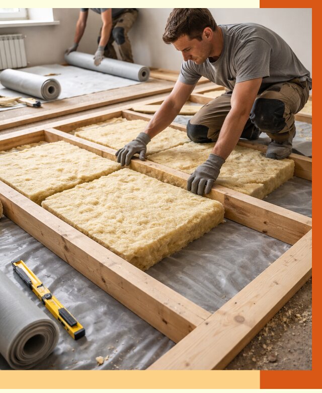 Утепление деревянного пола в Лобне от 1549 руб./м2 под ключ | ТепломастерЛбн