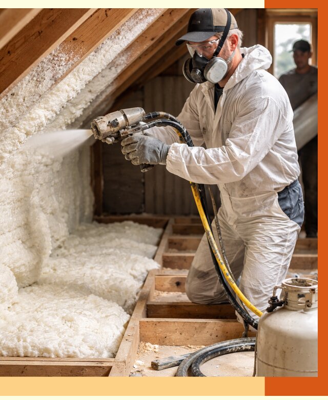 Утепление чердака ППУ в Лобне от 8901 руб./м2 — услуга под ключ | ТепломастерЛбн