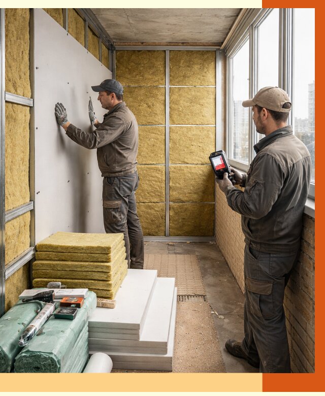 Утепление балкона в Лобне от 4647 руб. под ключ | ТепломастерЛбн