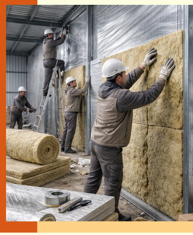 Утепление металлического склада в Лобне: теплоизоляция и герметизация