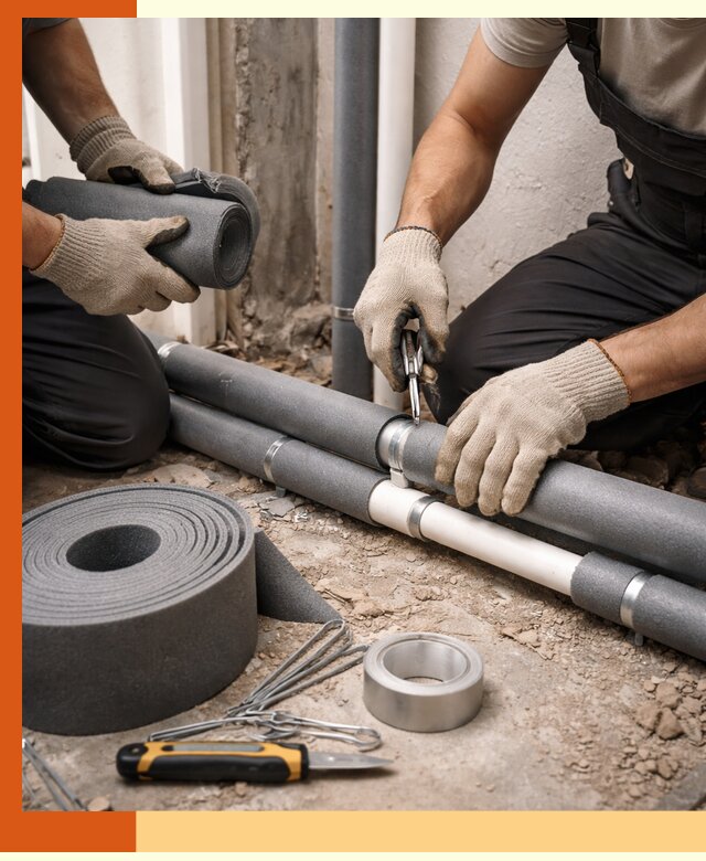 Утепление труб водоснабжения в Лобне — монтаж и защита сети