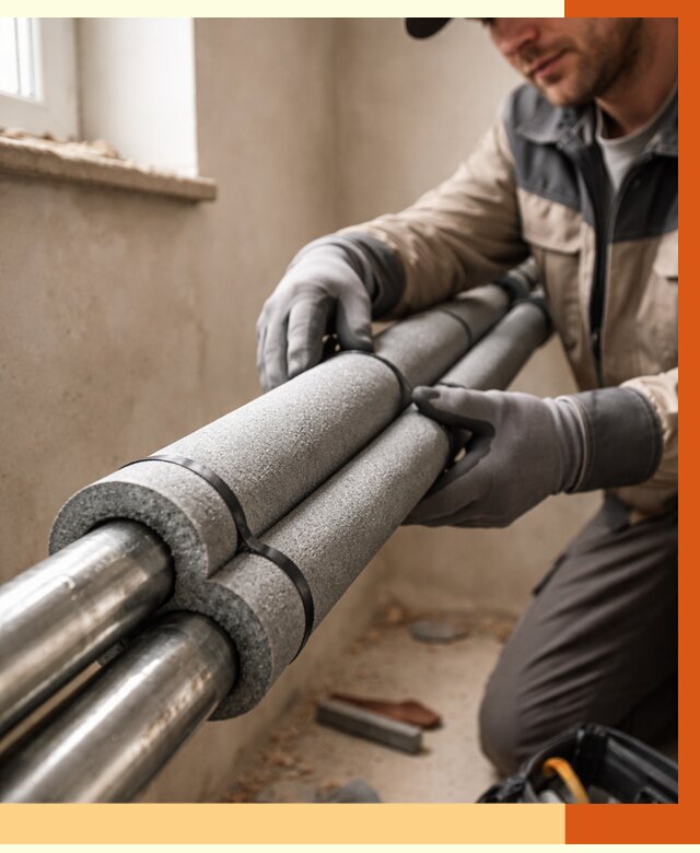 Утепление труб отопления в Лобне от 2943 руб. за м² — услуги под ключ | ТепломастерЛбн