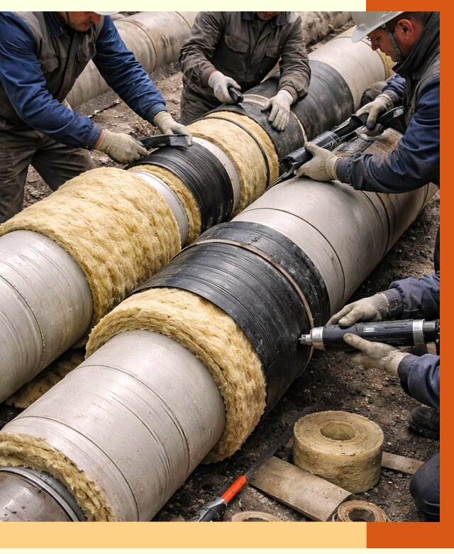 Утепление трубопровода в Лобне под ключ от 1910 руб. — надежно и выгодно | ТепломастерЛбн