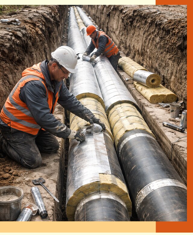 Утепление теплотрассы в Лобне от 4647 руб./м2 — ппу и комплексная изоляция | ТепломастерЛбн