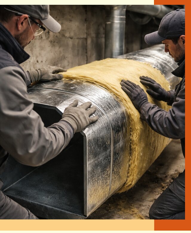 Утепление воздуховодов в Лобне от 4337 руб. — теплоизоляция вентиляции | ТепломастерЛбн