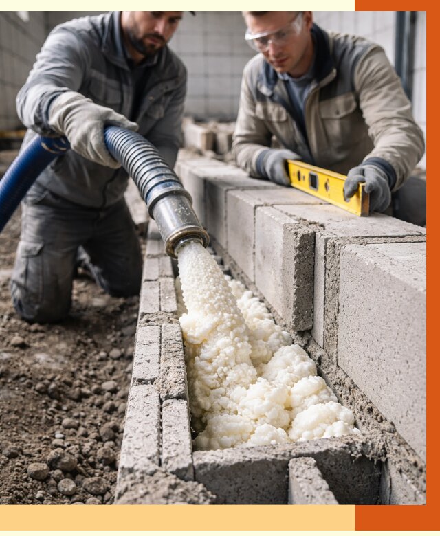 Заполнение колодцевой кладки ППУ в Лобне от 4337 руб. за м2 | ТепломастерЛбн