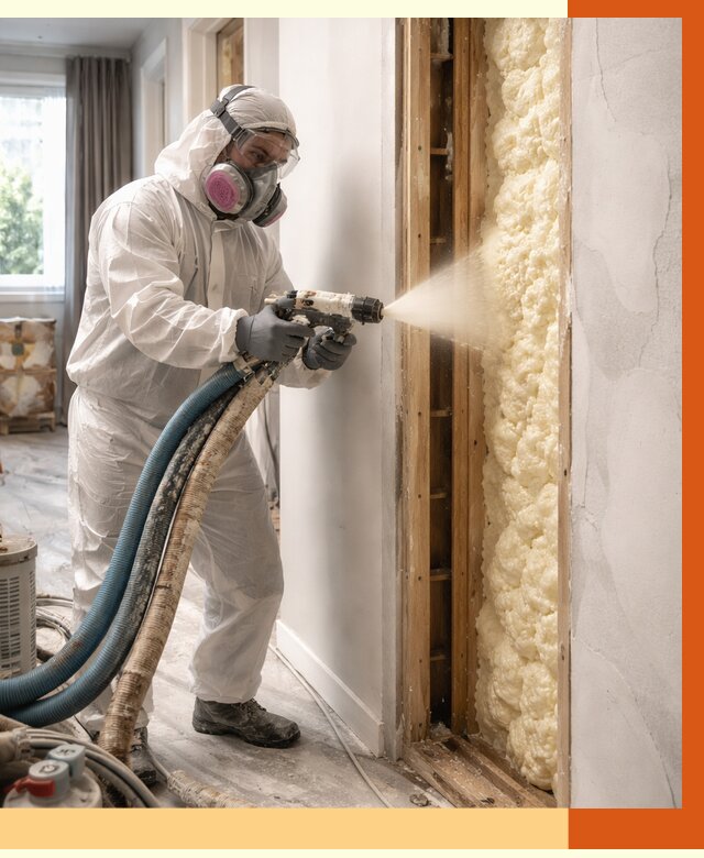 Межстеновое утепление ППУ в Лобне от 2840 руб/м2 — межстенное утепление под ключ | ТепломастерЛбн