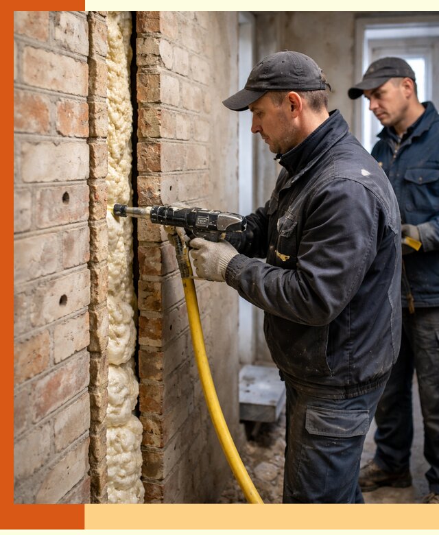 Межстеновое утепление пенополиуретаном в Лобне