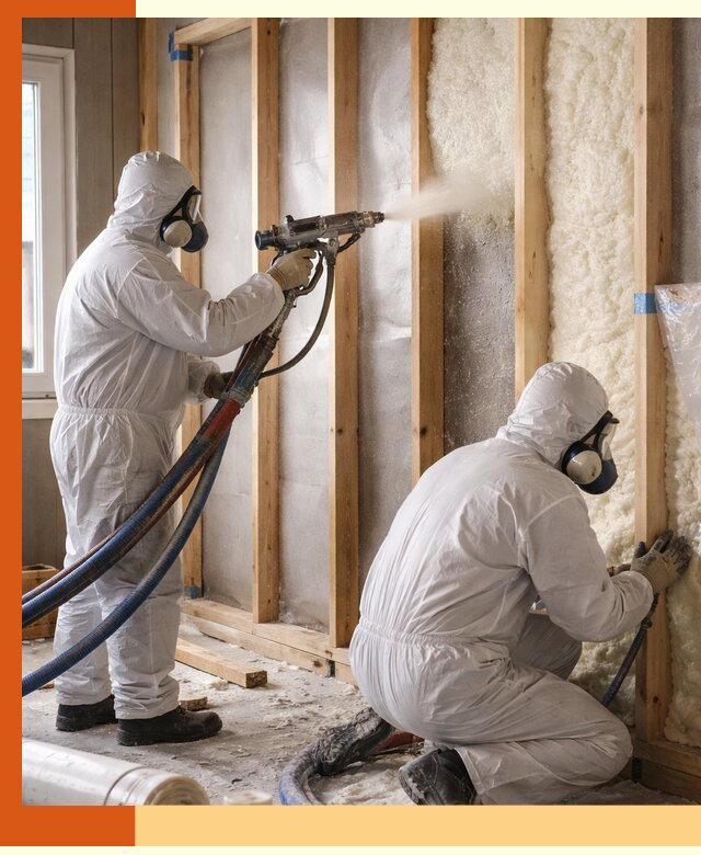 Утепление каркасной стены ППУ в Лобне для домов и коттеджей