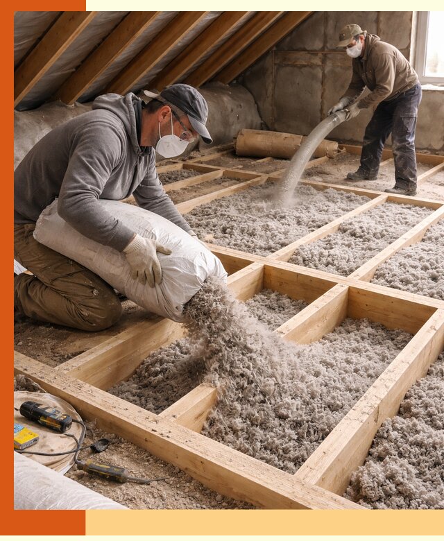 Заполнение полостей чердачного перекрытия в Лобне качественно и надёжно