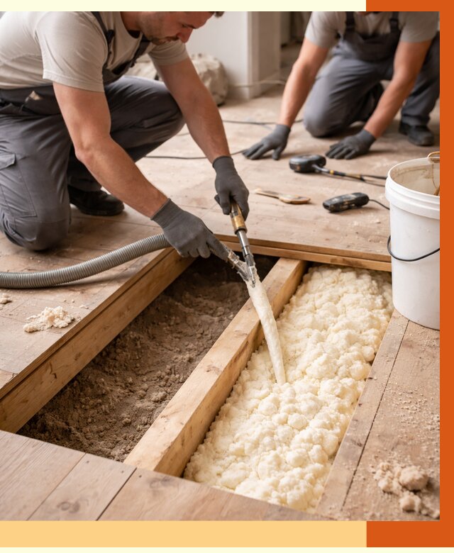 Заполнение пустот пола в Лобне от 2788 руб. — утепление пустот пола под ключ | ТепломастерЛбн