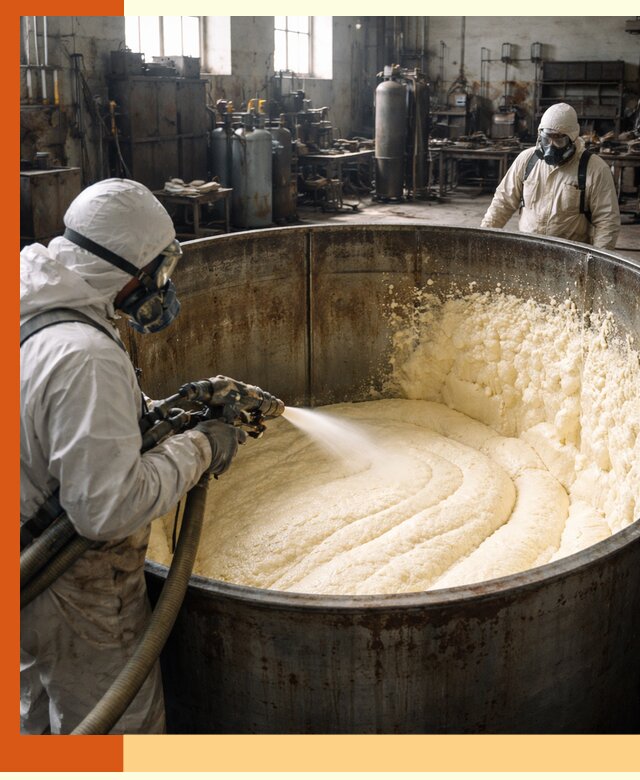 Заливка ппу в емкости с полной изоляцией и герметизацией в Лобне