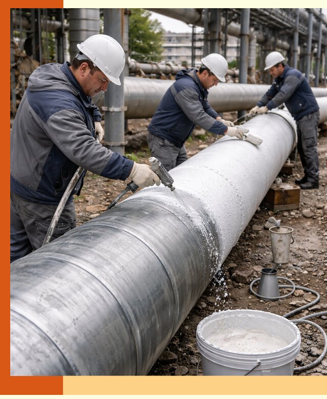 Утепление теплотрассы жидкой теплоизоляцией в Лобне