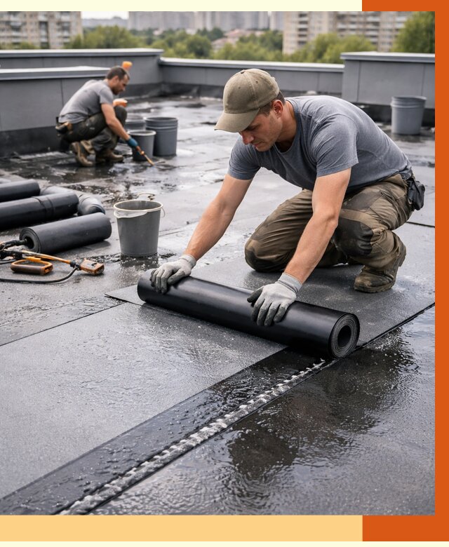 Гидроизоляция плоской кровли в Лобне от 4647 руб./м2 — профессионально | ТепломастерЛбн