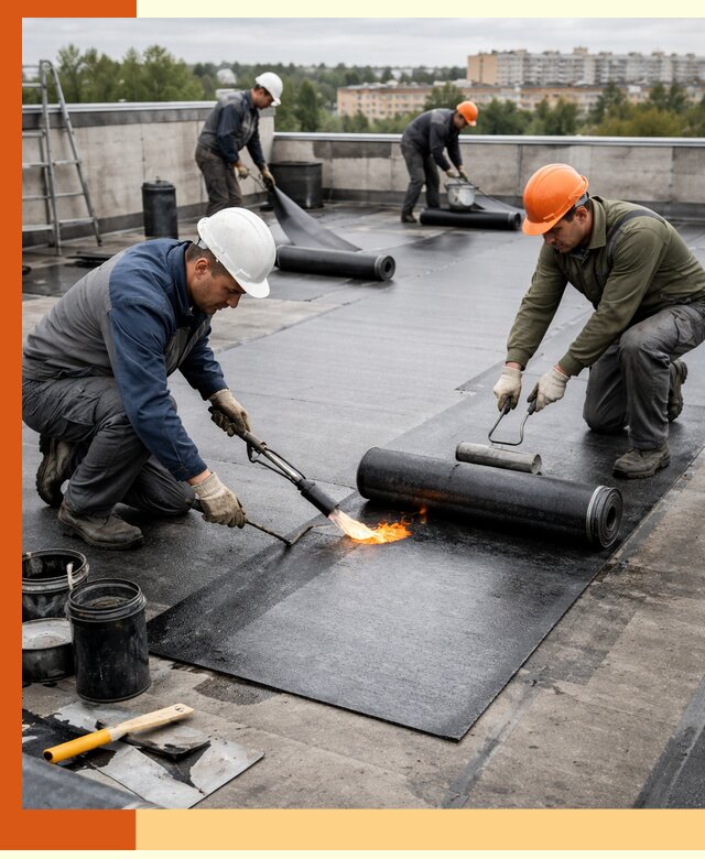 Профессиональная гидроизоляция плоской кровли в Лобне