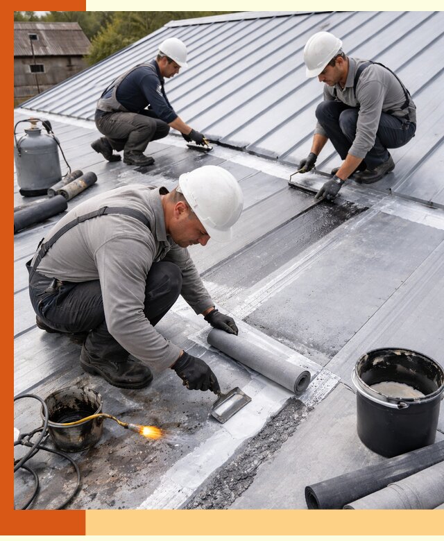 Гидроизоляция металлической кровли с гарантией в Лобне