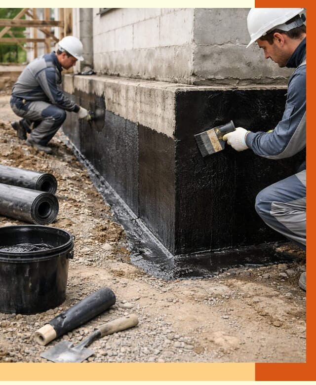 Гидроизоляция фундамента в Лобне от 1291 руб. — профессионально, под ключ | ТепломастерЛбн