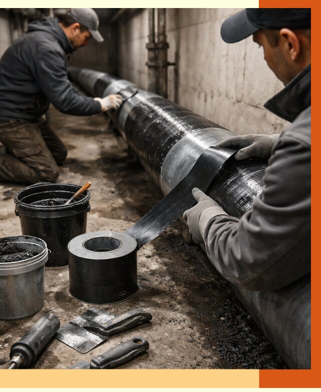 Гидроизоляция труб в Лобне от 2582 руб. — профессиональная герметизация | ТепломастерЛбн