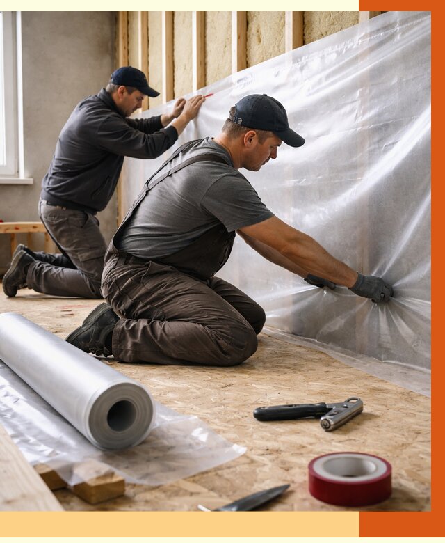 Монтаж пароизоляции в Лобне от 2582 руб. — установка и укладка под ключ | ТепломастерЛбн