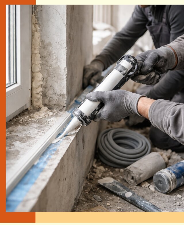 Герметизация стыков и примыканий зданий в Лобне